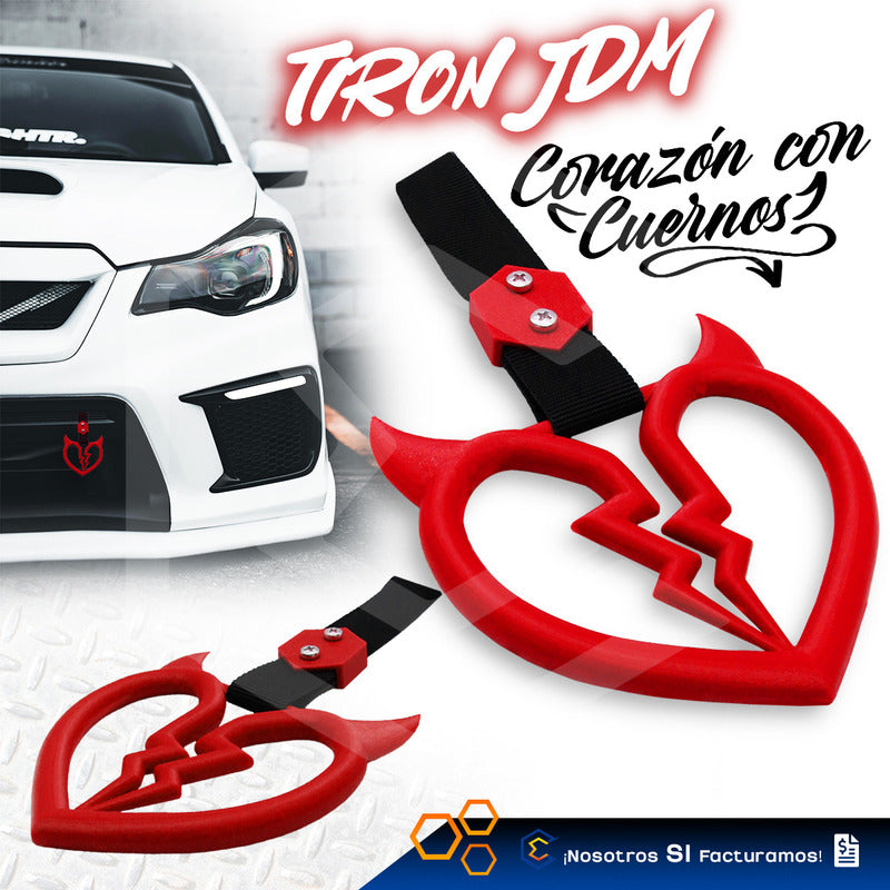 Tiron Corazon Cuernos Jdm Tsurikawa Remolque Gancho Decorati
