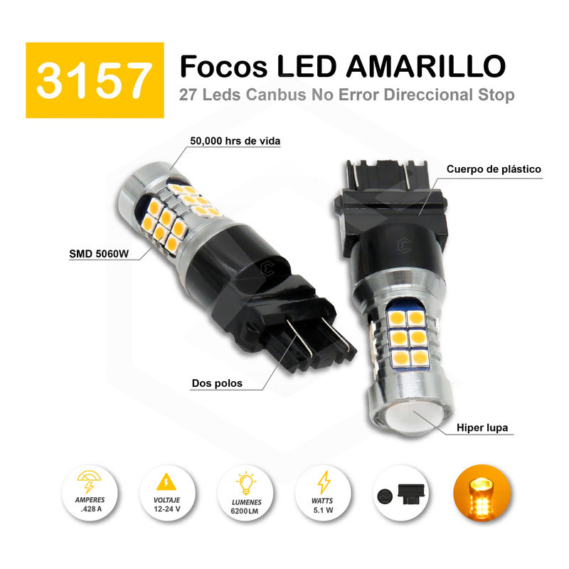 2 Focos 27 Led 1156 1157 3157 7440 7443 No Error Stop Cuarto