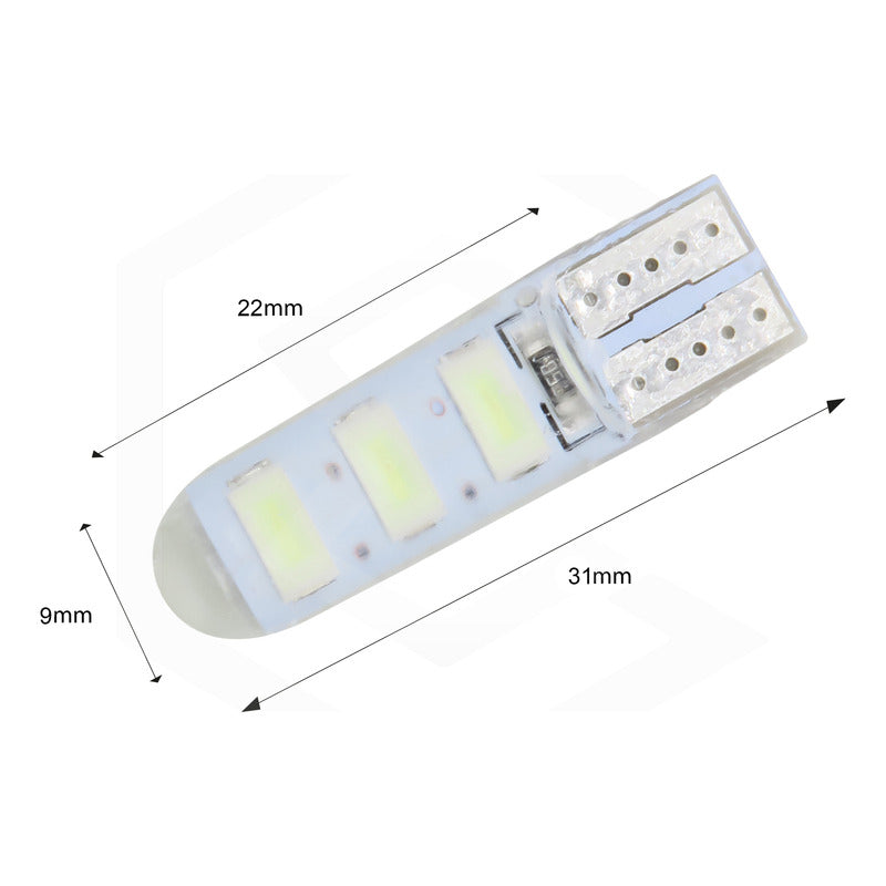 Par De Focos De Pellizco T10 6 Gel Leds Smd Alta Potencia