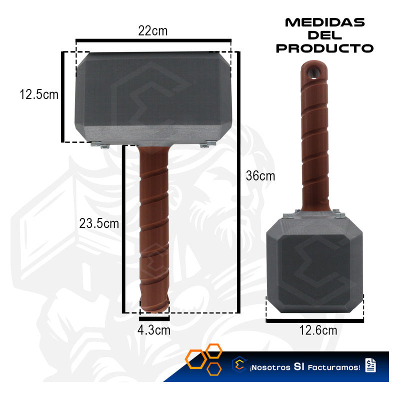 Alcancía Martillo Batalla Thor Avengers Marvel 36cm 3d Petg Martillo