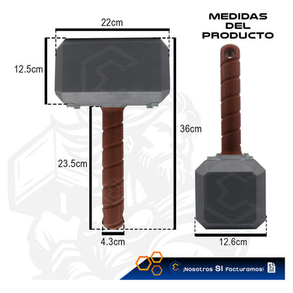 Alcancía Martillo Batalla Thor Avengers Marvel 36cm 3d Petg Martillo