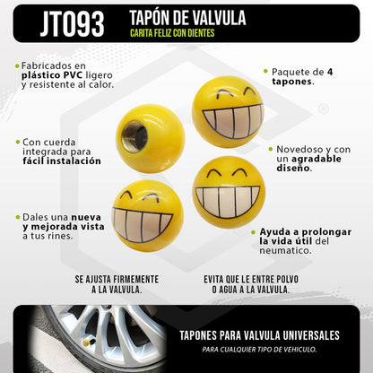 Kit 4 Tapones Cubre Pivote Válvula Emoji Caritas Auto Moto