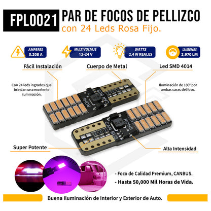 Kit 5 Par Focos De Pellizco 24 Led Canbus Alta Intensidad