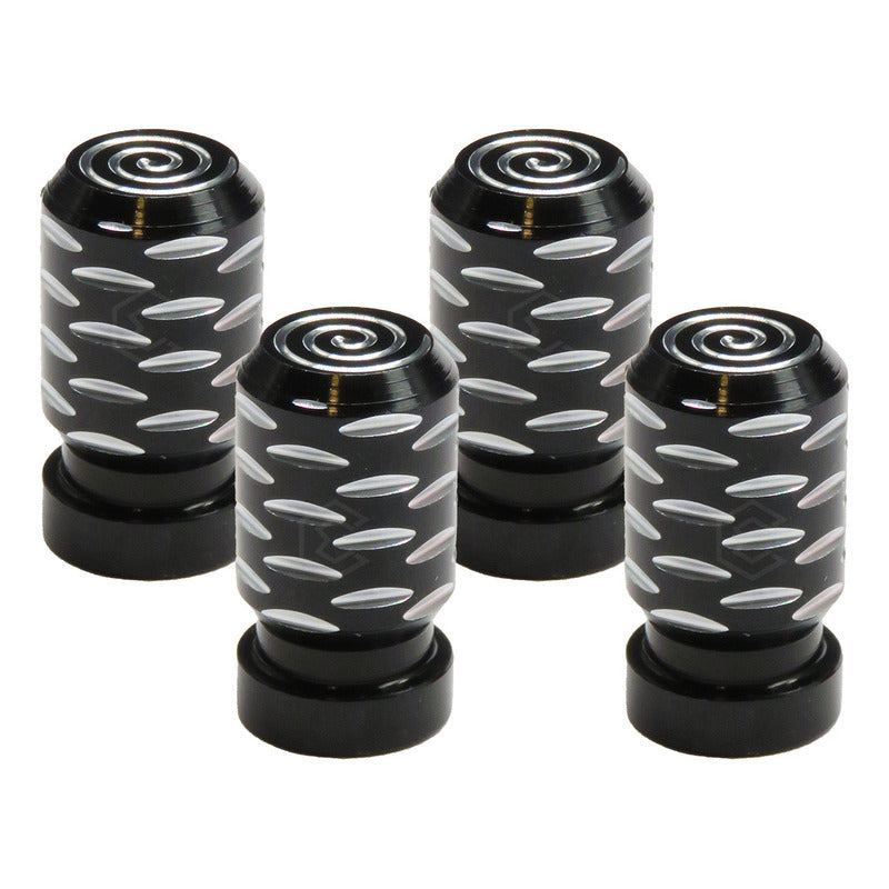 Kit 4 Tapon Cubre Pivote Válvula Metálico Espiral Auto Moto
