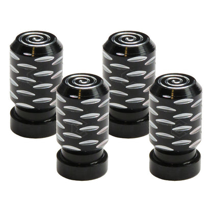 Kit 4 Tapon Cubre Pivote Válvula Metálico Espiral Auto Moto