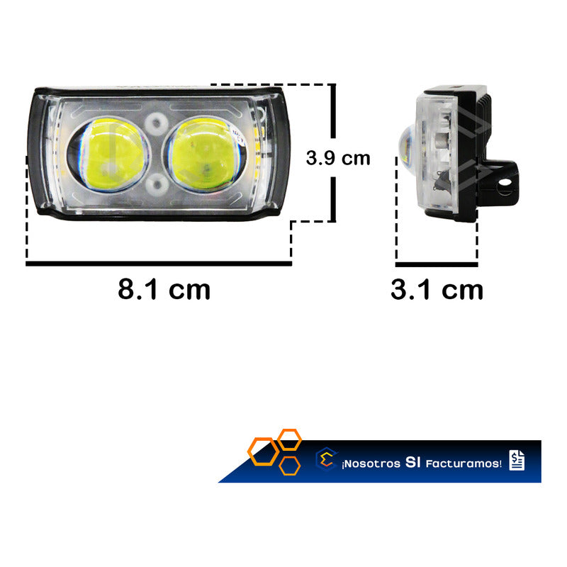 Par Faros 20 Leds 2 Lupas Blanco Ambar Fijo Estrobo 12-80v