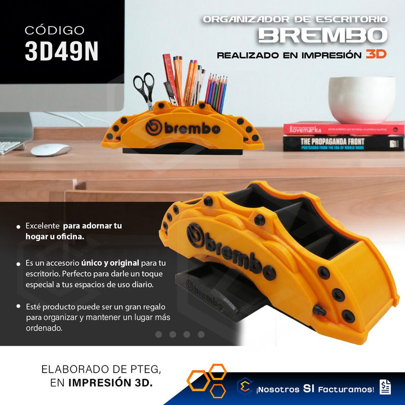Porta Lápices Organizador Escritorio Brembo Caliper 3d Petg