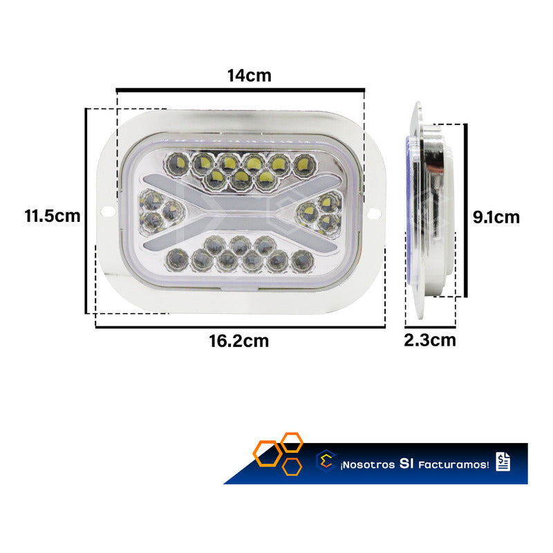 1 Plafon 24 Leds Rectangular Aro De Gel 4 Funciones 12-24v
