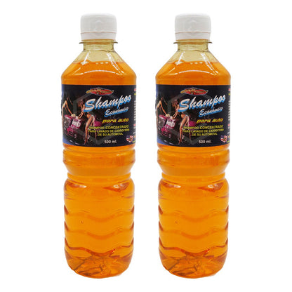 2 Shampoo Espumoso Auto Concentrado Acabado Brillante 500ml
