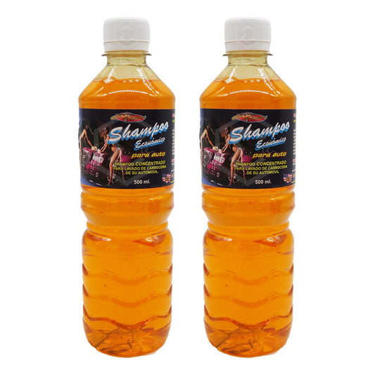 2 Shampoo Espumoso Auto Concentrado Acabado Brillante 500ml