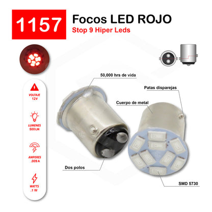 10 Focos 9 Leds 1157 1034 1156 1141 Direccional Reversa Stop
