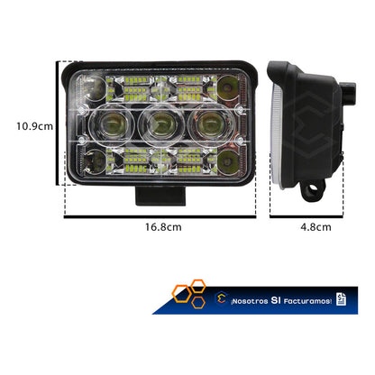 Par Faros 42 Leds 3 Lupas Blanco-ámbar Fijo 75,000lm 12-30v