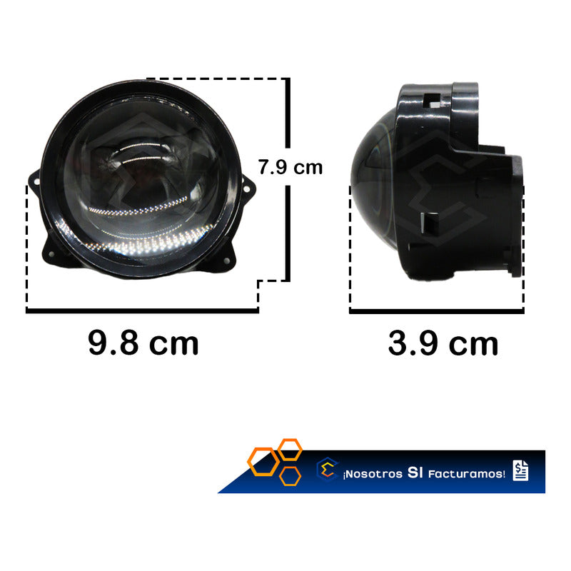 Par De Faros Auxiliares Led Ojo De Diablo Dinámico 8 Modos Transparente
