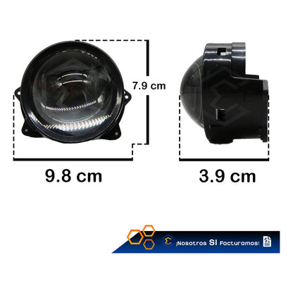Par De Faros Auxiliares Led Ojo De Diablo Dinámico 8 Modos Transparente