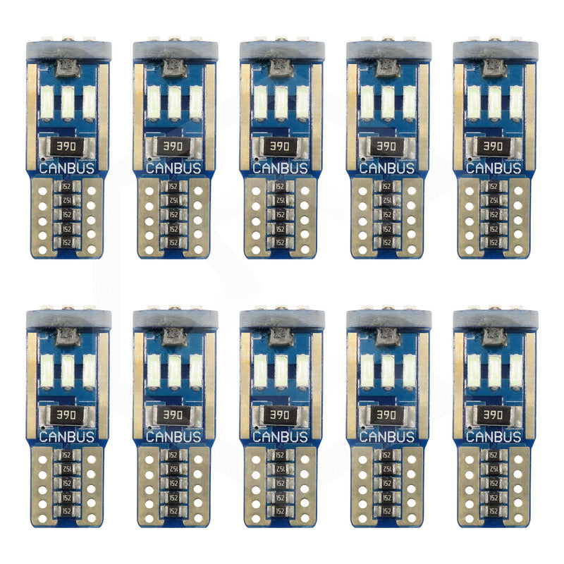 Kit 10 Focos De Pellizco T10 9 Leds Canbus No Error 4014 12v