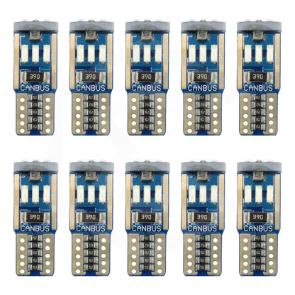 Kit 10 Focos De Pellizco T10 9 Leds Canbus No Error 4014 12v