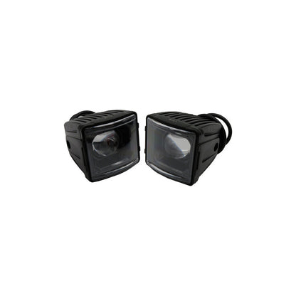 Par Faro Universal Cuadrado Bicolor Rojo 16 Hiper Led 12-24v
