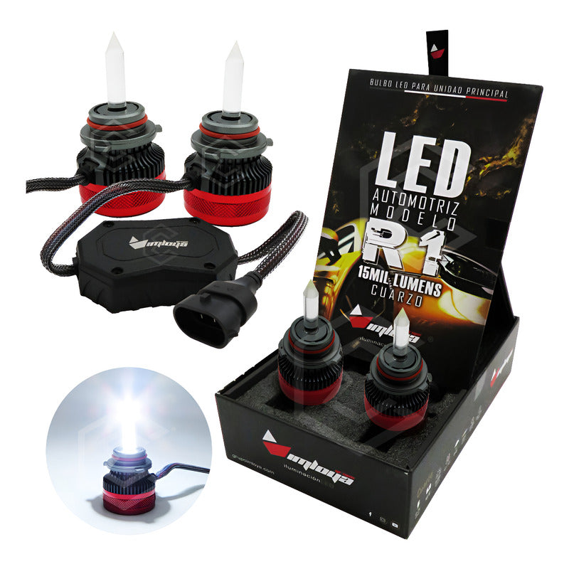 2 Focos Led 9005 Cuarzo Ventilador Alta Baja 15,000lm 12-24v 9005