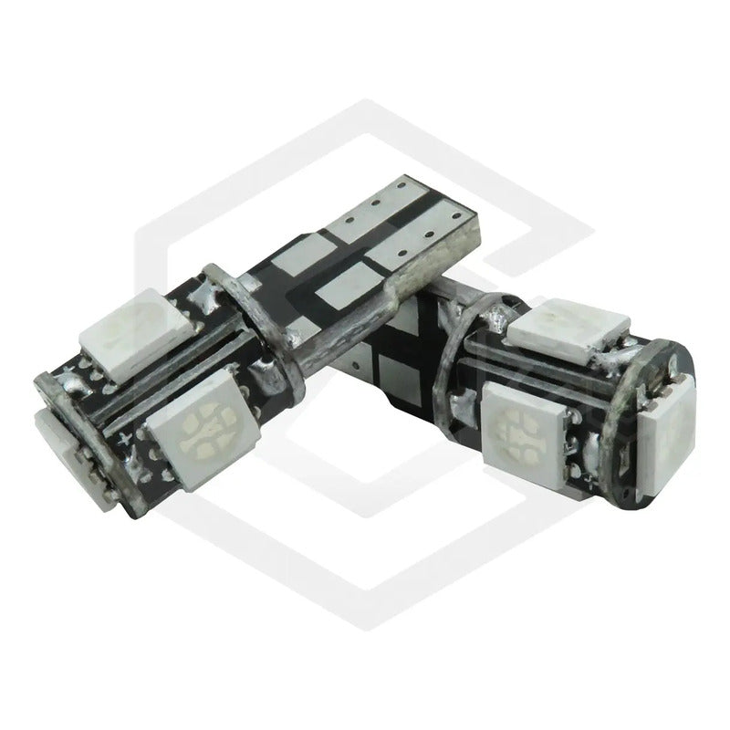 Kit De 10 Focos De Pellizco T10 5  Leds 5050 Alta Potencia