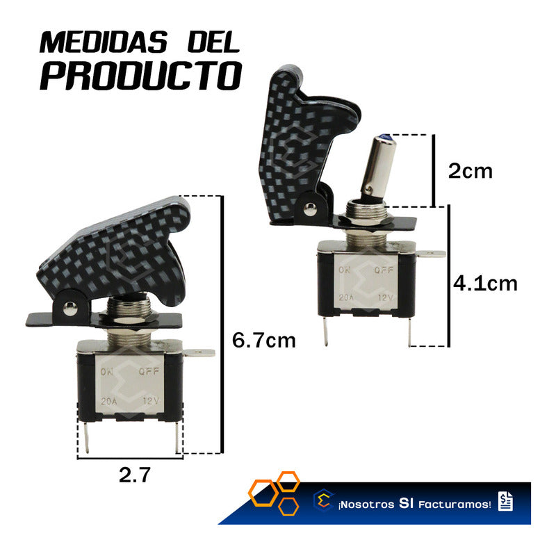 Switch Interruptor 1 Paso Tipo Nos Con Tapa Con Luz 1 Pieza