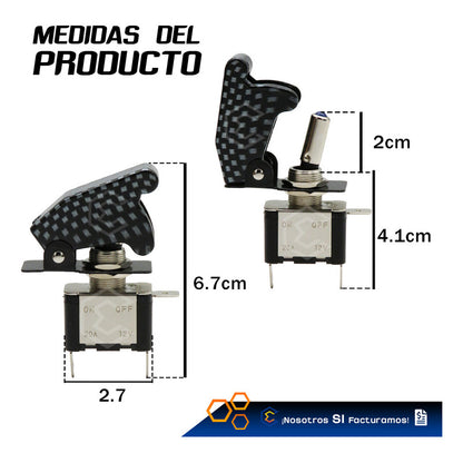 Switch Interruptor 1 Paso Tipo Nos Con Tapa Con Luz 1 Pieza