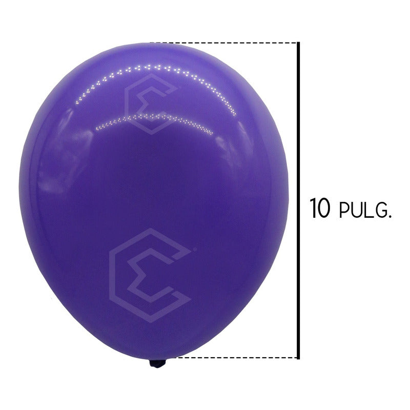 Bolsa 100 Globos Morado Brillosos #10 Fiestas Y Bodas Latex