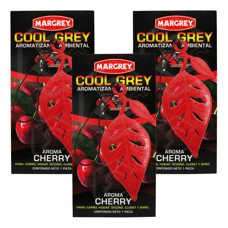 Aromatizante Auto Casa Ambiental Cool Grey Hoja Margrey 3pza
