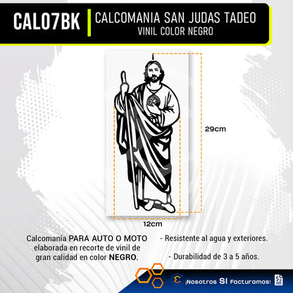 2 Calcomanía San Judas Tadeo Sticker Vinil Auto Moto 29x12cm