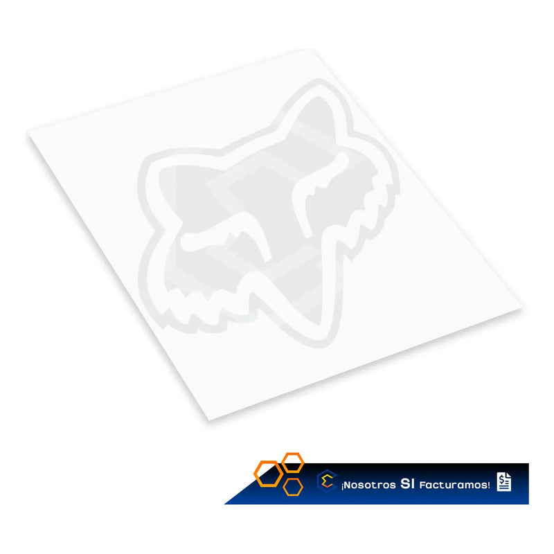 Calcomanía Fox Zorro Blanco Sticker Vinil Auto Moto 8.4cm