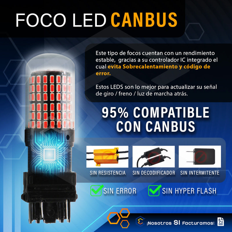 Par Focos 3157 3156 144 Leds Canbus Cristal Cuartos Stop 12v
