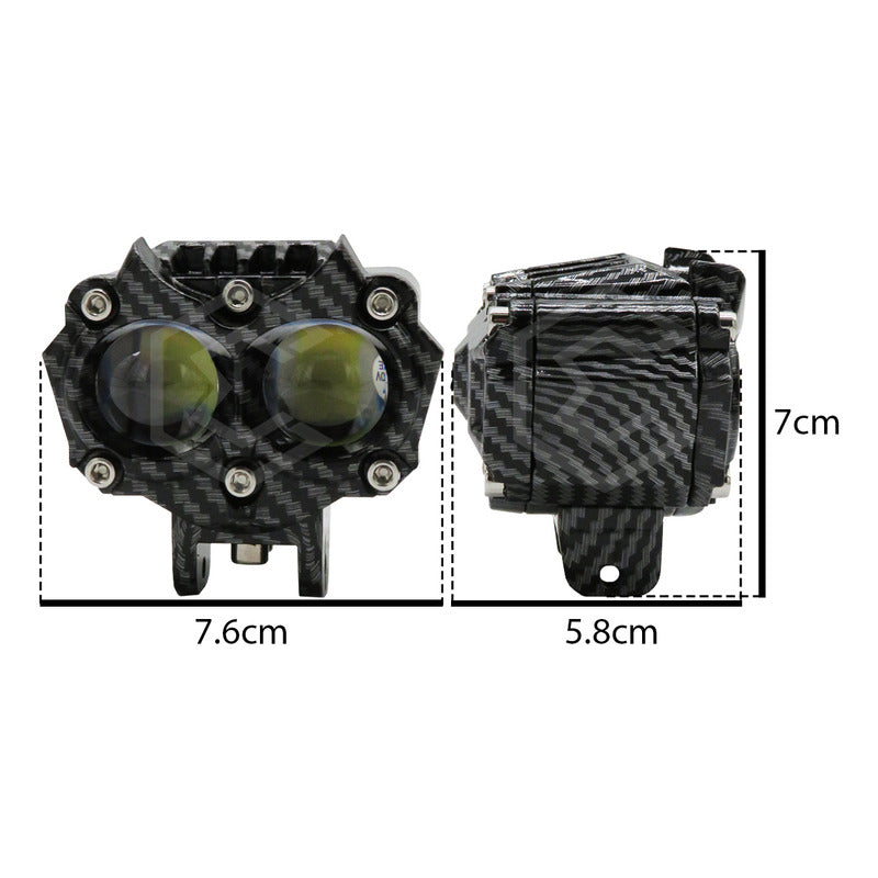 Par De Faros 8 Leds Bicolor Rgb 2 Lupas 5 Funciones 12-24v