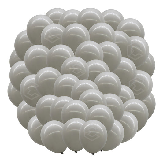 Bolsa 100 Globos Gris Rata Brillosos #10 Fiestas Bodas Latex Gris