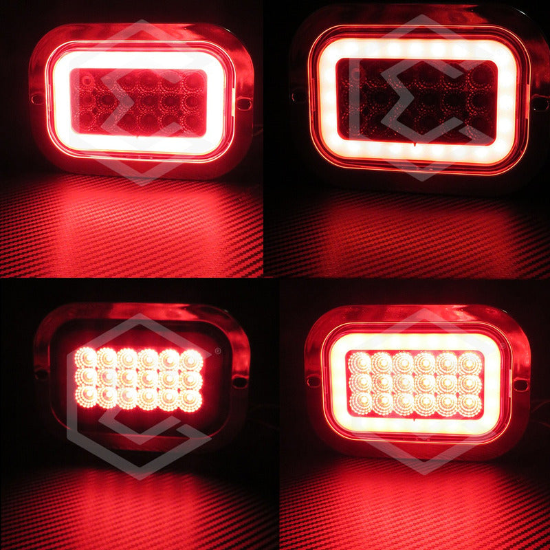 Par Plafón Calavera Rectangular 18led Bicel Cromo Gel 12-24v