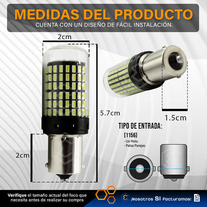 Par Focos 1156 1141 144 Leds Canbus Cristal Cuartos Stop 12v