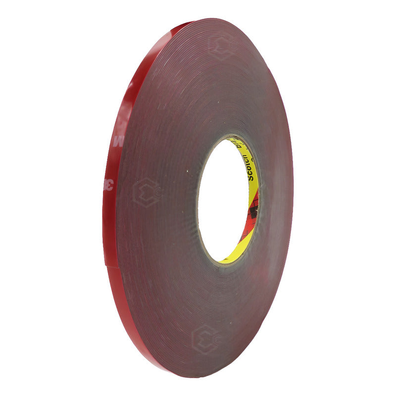 Rollo De Cinta Doble Cara Tipo 3m Pega Molduras 8mm X 32.5m Rojo Lisa