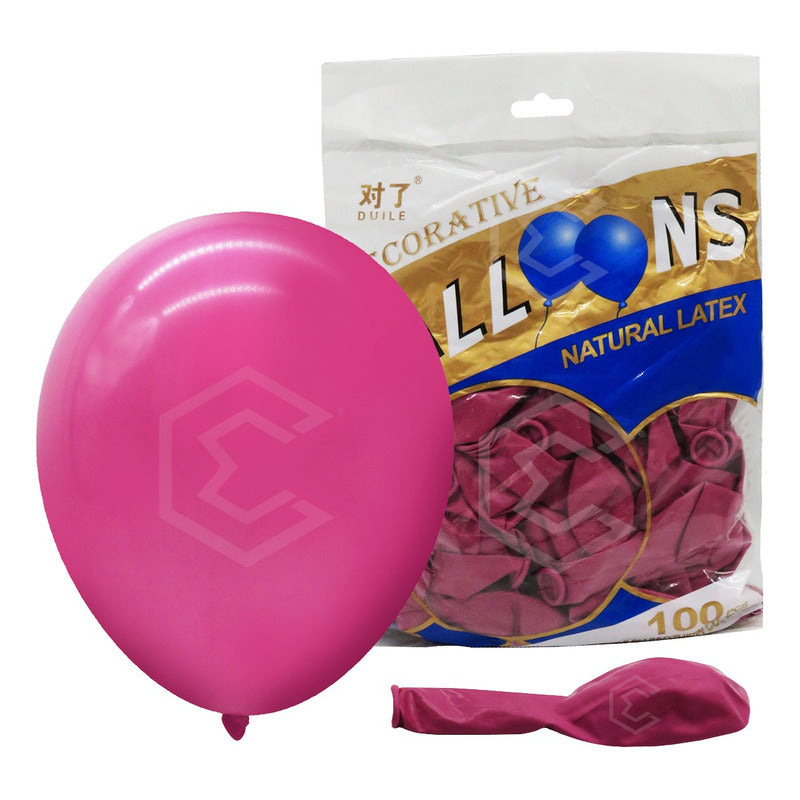 Bolsa 100 Globos Rosa Mexican Brilloso #10 Fiesta Boda Latex
