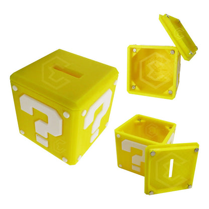 Alcancía Caja Cubo Mario Bross Imán 3d Question Block 7.5cm