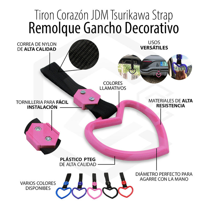 Tiron Corazon Jdm Tsurikawa Strap Remolque Gancho Decorativo