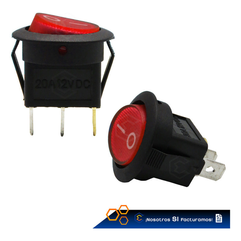 Switch Interruptor De Tecla Redondo 1 Paso Con Luz 1 Pieza