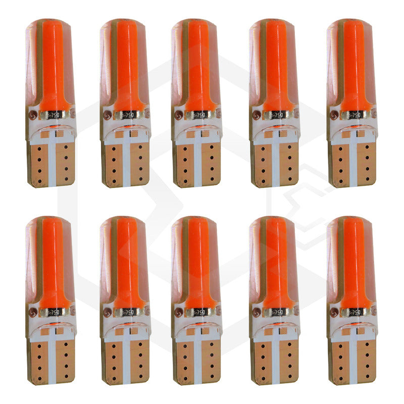 Kit 5 Pares Focos Led Cob Grande Pellizco T10 Silicon Auto