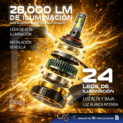 2 Focos Led H4 Canbus Ventilador Alta Baja 28000lm 78w 9-36v H4