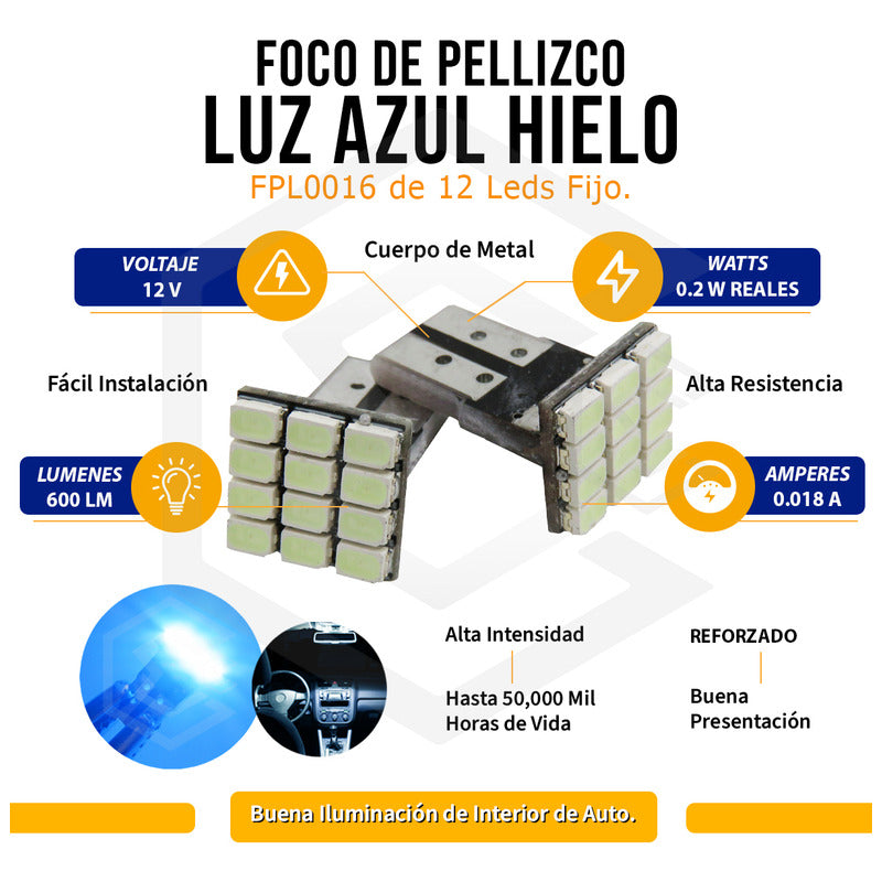 Kit 5 Par De Focos De Pellizco 12 Leds Luz Interior