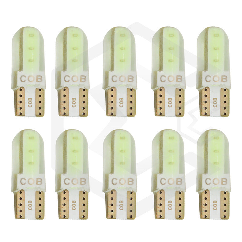 Kit 5 Pares Focos Led Cob Grande Pellizco T10 Silicon Auto