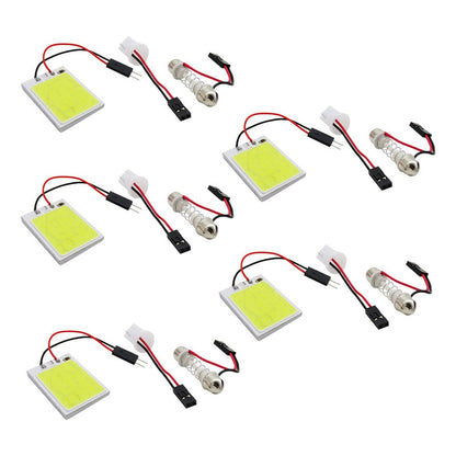 5 Placa Luz Interior Para Coche 24 48 Leds Cob 2 Adaptadores