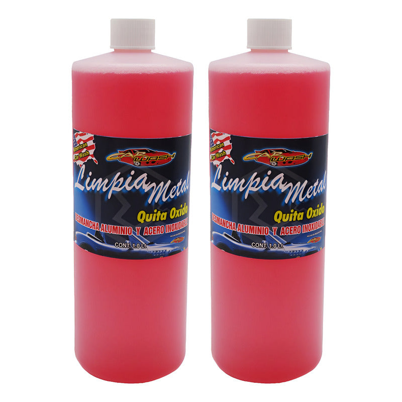 2 Limpiador Metal Aluminio Acero Inoxidable Remueve Oxido 1l Rosa