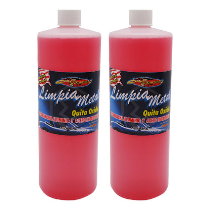 2 Limpiador Metal Aluminio Acero Inoxidable Remueve Oxido 1l Rosa