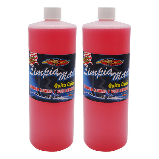 2 Limpiador Metal Aluminio Acero Inoxidable Remueve Oxido 1l Rosa