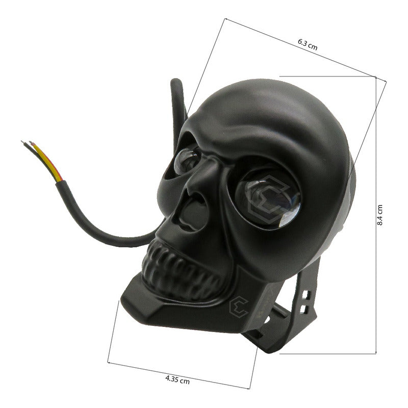 2 Faros Universal Calavera 12 Leds 3 Funciones Fijo 12-24v