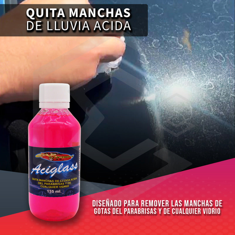 5 Limpiador Quita Manchas Lluvia Ácida Cristal Vidrios 120ml Blanco