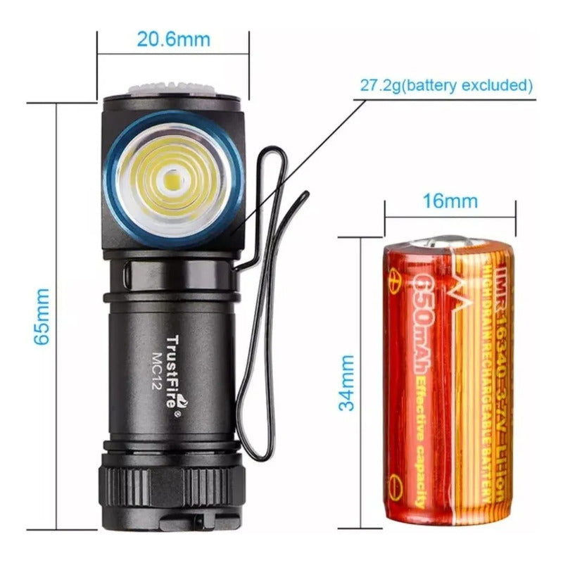 Lampara Para Cabeza Magnetica Recargable Trustfire  1000lm